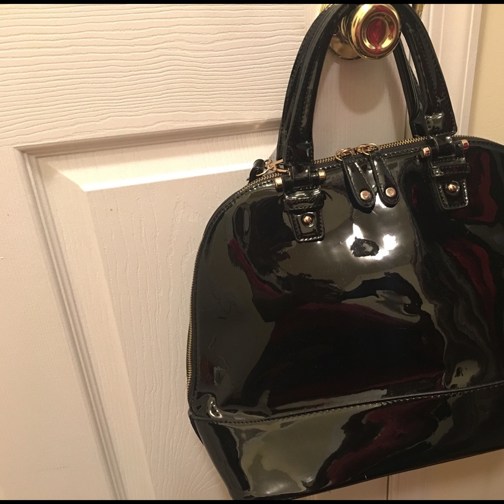Black Patent dome purse